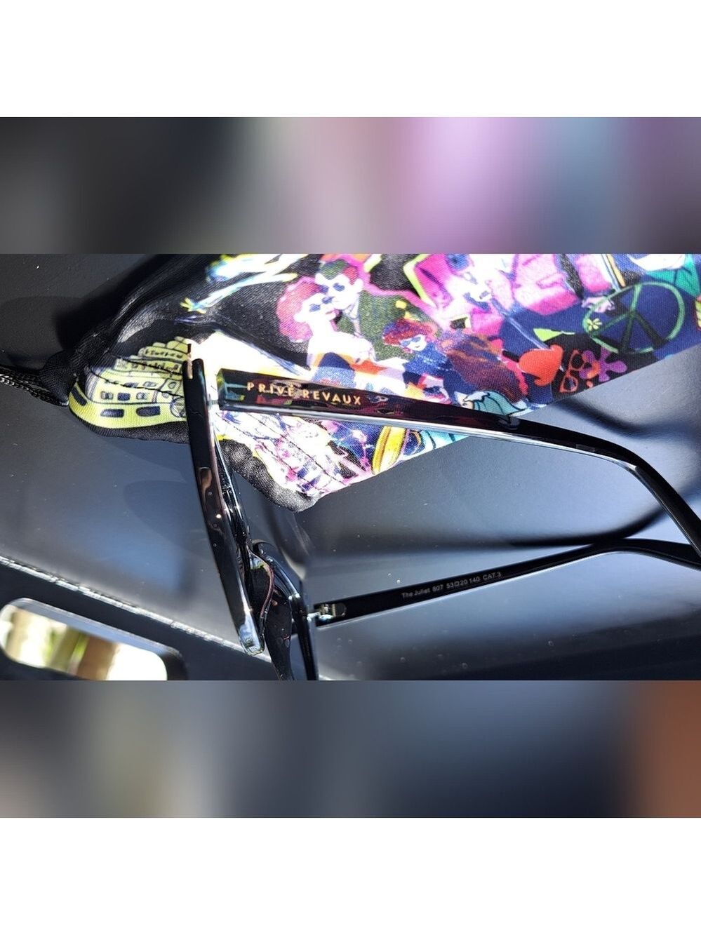 Prive Revaux The Juliette Cat Eye Sunglasses. Black Frames Gold tone Accent. - Picture 3 of 16